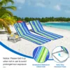 Lounge Chair Mat Set - Adjustable Chairs with Sunbathing Table, Striped Style for Ultimate Relaxation 4