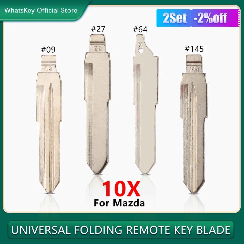 10Pcs Metal Uncut MAZ24 Blade Flip KD900 VVDI Key Blade #09 27 64 145 ...