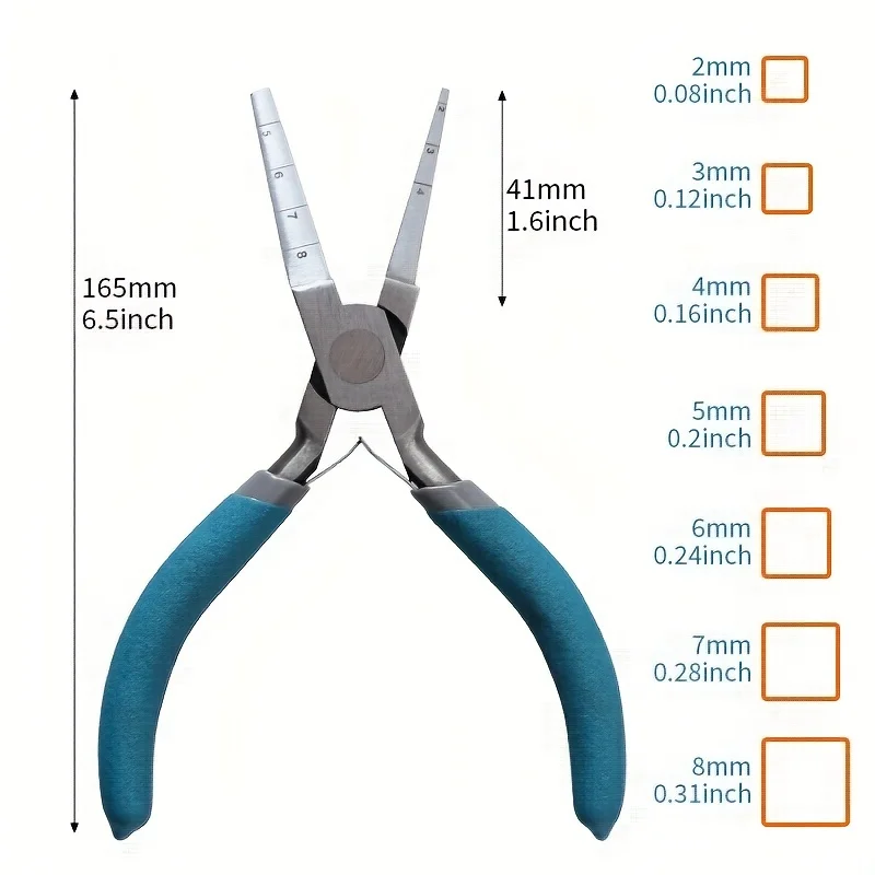 Square Nose Winding Plier with Scales for Create Square Shapes in 2-8MM Diameters Crafts Jewelry Making Wire Looping Plier