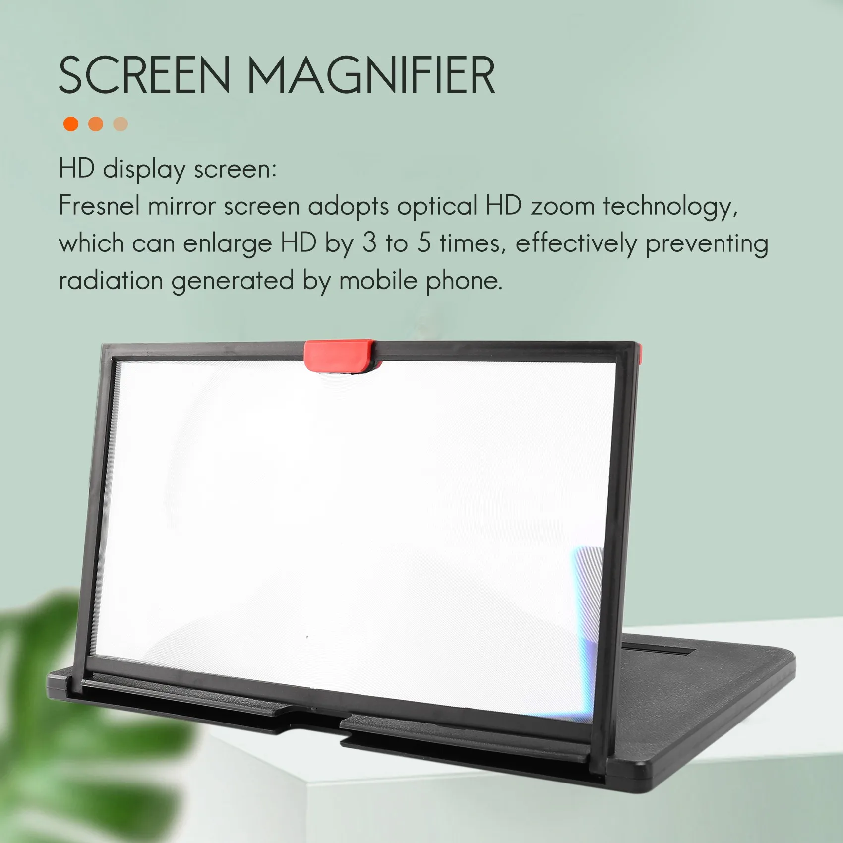 Mobile Phone Screen Magnifier 12 Inch 3D HD Video Amplifier Stand Bracket Movie Game Black Folding Desk Holder