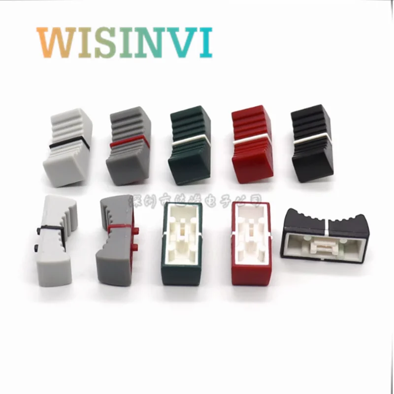 10pcs 24*10.5*9mm Straight Slide Potentiometer Mixer Push Rod Plastic Cap Console Volume Hat Inner Hole 4MM Slot potentiometer knob cap mixer knob cap plastic knob cap