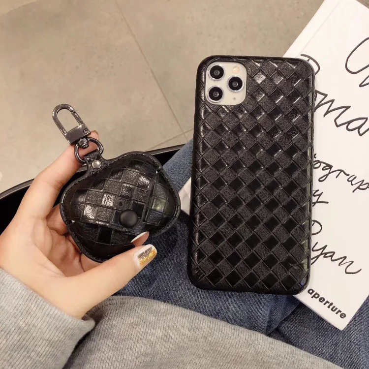 

Mesh braided leather protective case FHX-BH For iPhone 7/8Plus XR XS 11 11Pro MAX the same AirPods Pro Bluetooth headset Outfit