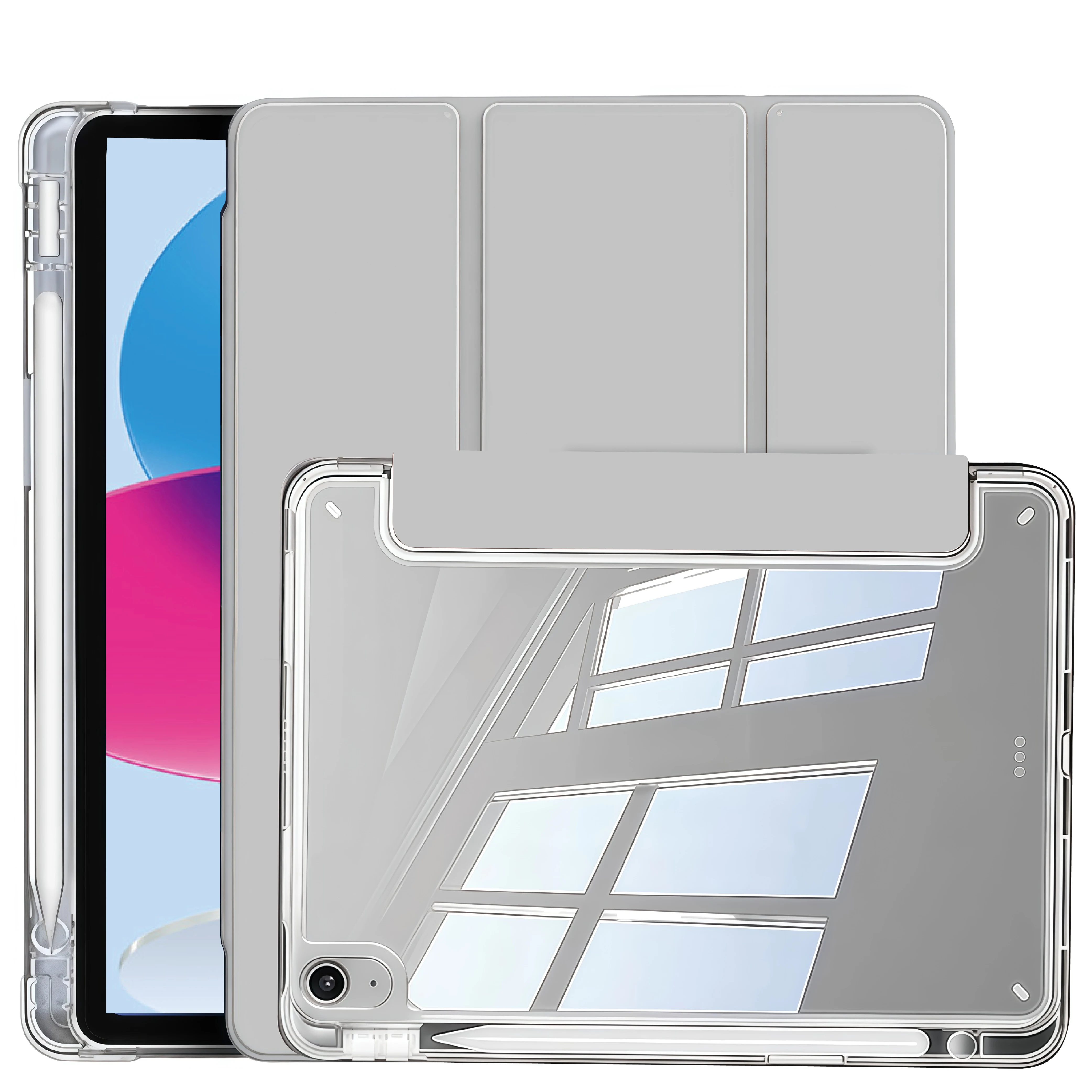 Crystal Clear iPad Case with Pencil Slot
