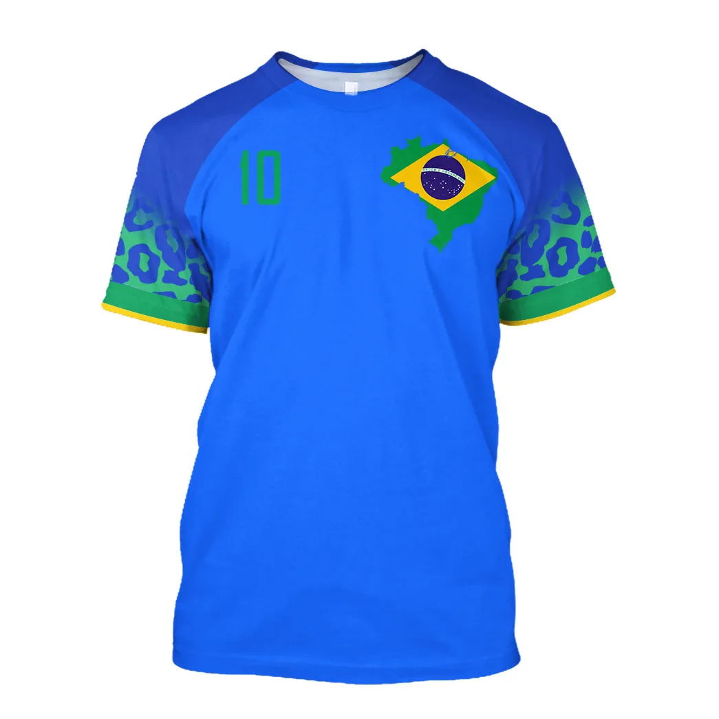 

Men's T-shirt Brazil Football Jersey 3D Graphic Printed T Shirt Football Plus Size Clothes Athlete Away Game Sportswear Top