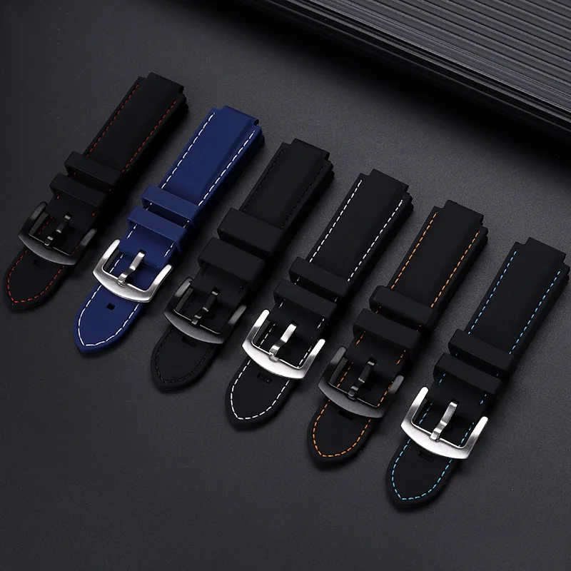 Waterproof Silicone Sports Watch Strap with 24-16mm Raised Mouth Design for Timex Tidal Compass Series