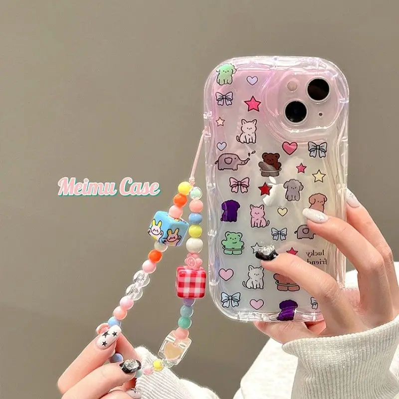 

Curved cartoon cute little animals Phone Case For iphone 14 13 12 11 Pro Max X XR XSMAX 7 8 Plus SE TPU Case Cover new products