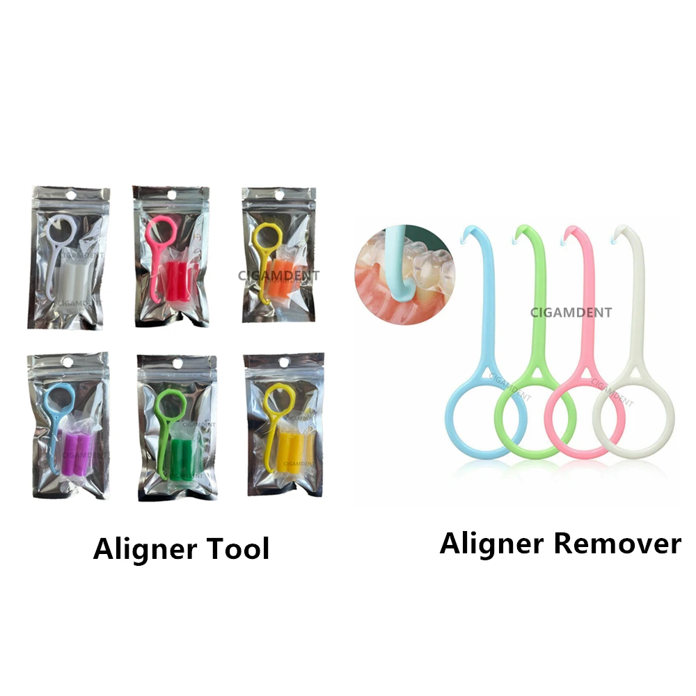 Allineatore Ortodontico Dentale Chewies Remover Aligner Tray Seater Invisalign Bretelle Strumento Di Rimozione Gancio In Plastica