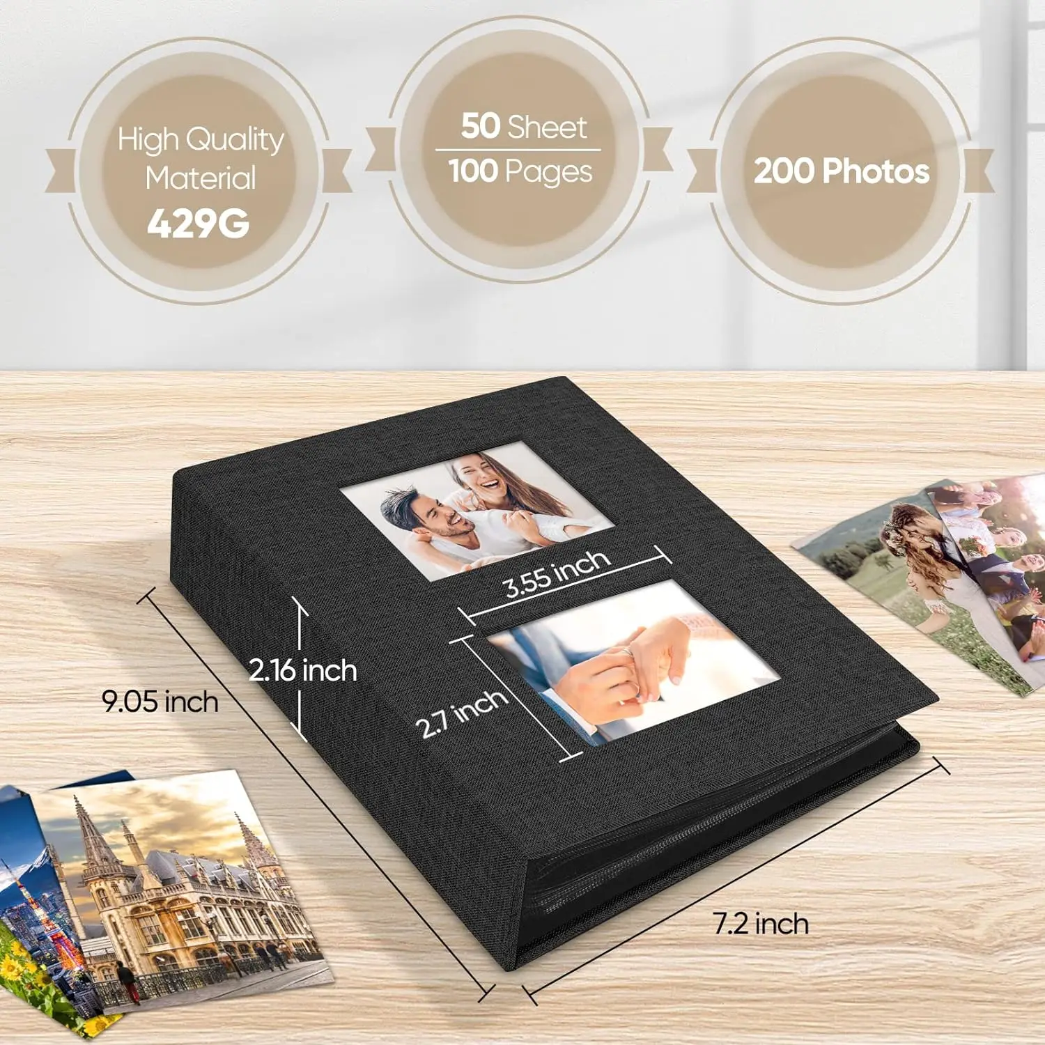 walther design Season ME-363-A - Album Fotografico Raccoglitore Porta ricordi per 200 fotografie Formato 10 x 15 cm, Verde