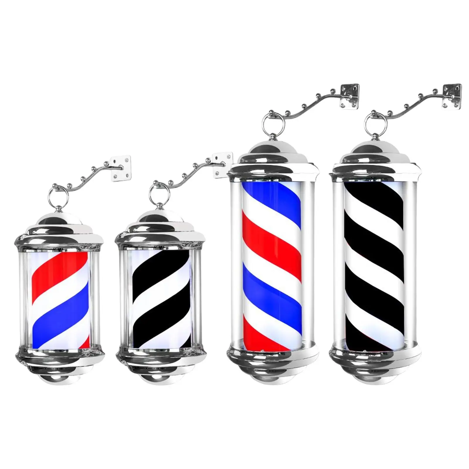 Palo Da Barbiere Antipioggia Led Light Rotating Hair Salon Sign Light Save Energy W/ Hanging Bracket Barber Pole Stand Lamp Per La Festa