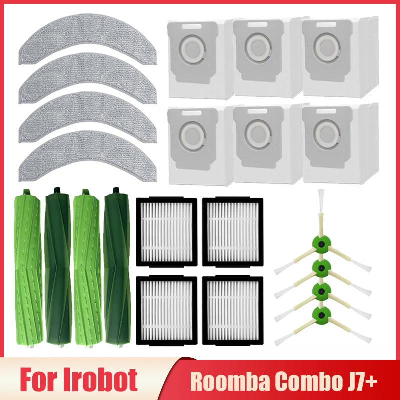 

For Irobot Roomba Combo J7+ Vacuum Cleaner Accessories Roller Side Brush Hepa Filter Mop Cloth Rags Dust Bags Replacement