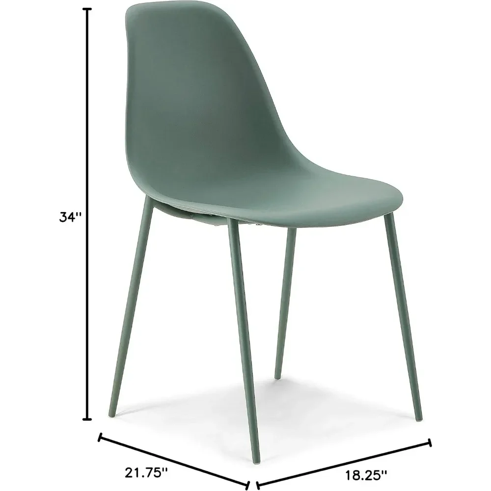 Caf&eacute; Chairs Set of 4-Plastic Dining Chair with Metal Legs-Quick Assembly Simple Cafe Chairs Plastic for Indoor or Outdoor