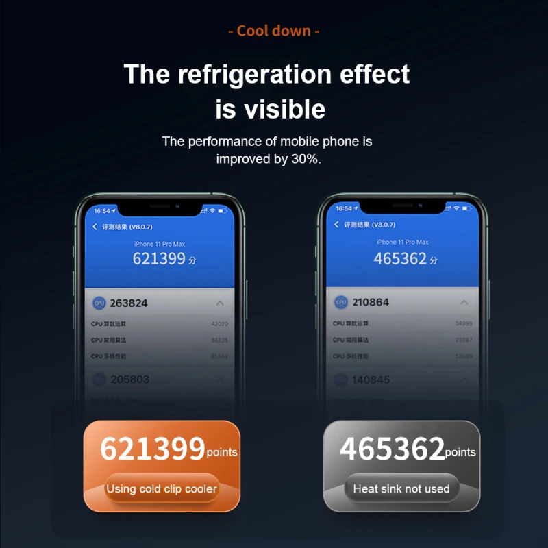 RYRA 휴대 전화 쿨러 휴대용 휴대 전화 라디에이터 전화 냉각 팬은 게임용 열 냉각 전화 온도를 방출합니다.