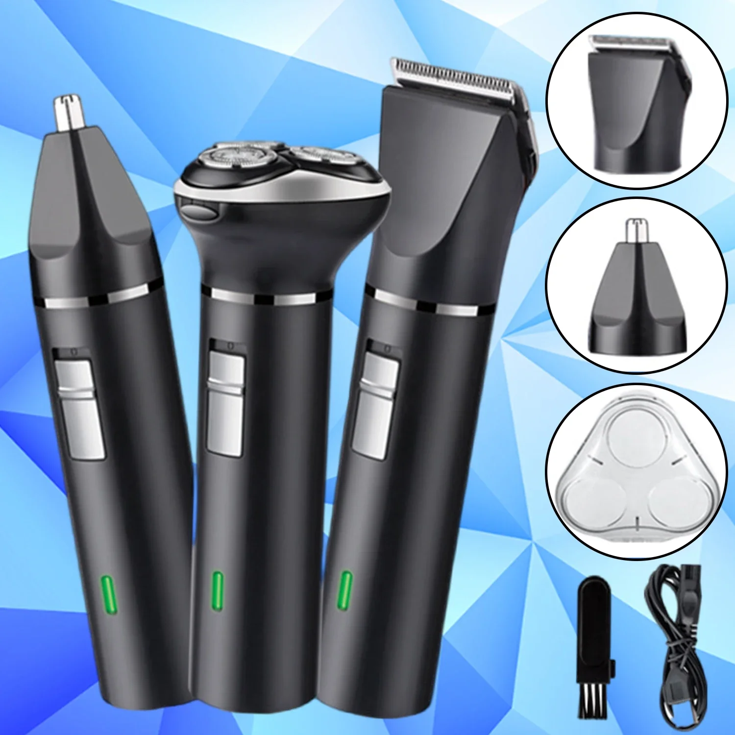 

3D Electric Shaver for Men Women Adult,3 in1 Hair Clipper,USB Rechargeable Safety Razor,Trimmer Nasal / Hair Cut / Nose