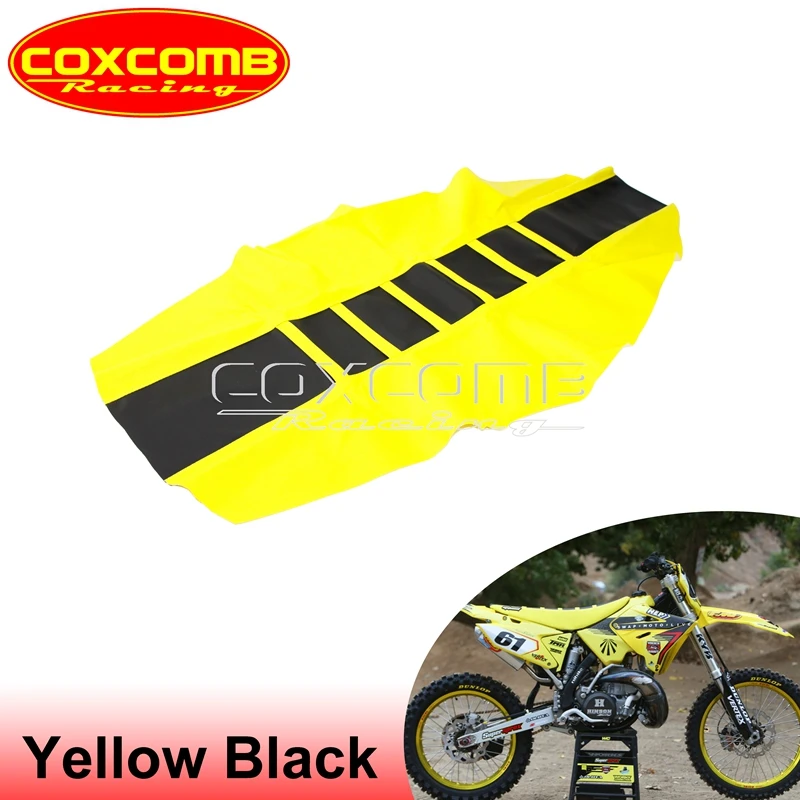 Premium Red Enduro MX Racing Ribbed Seat Covers