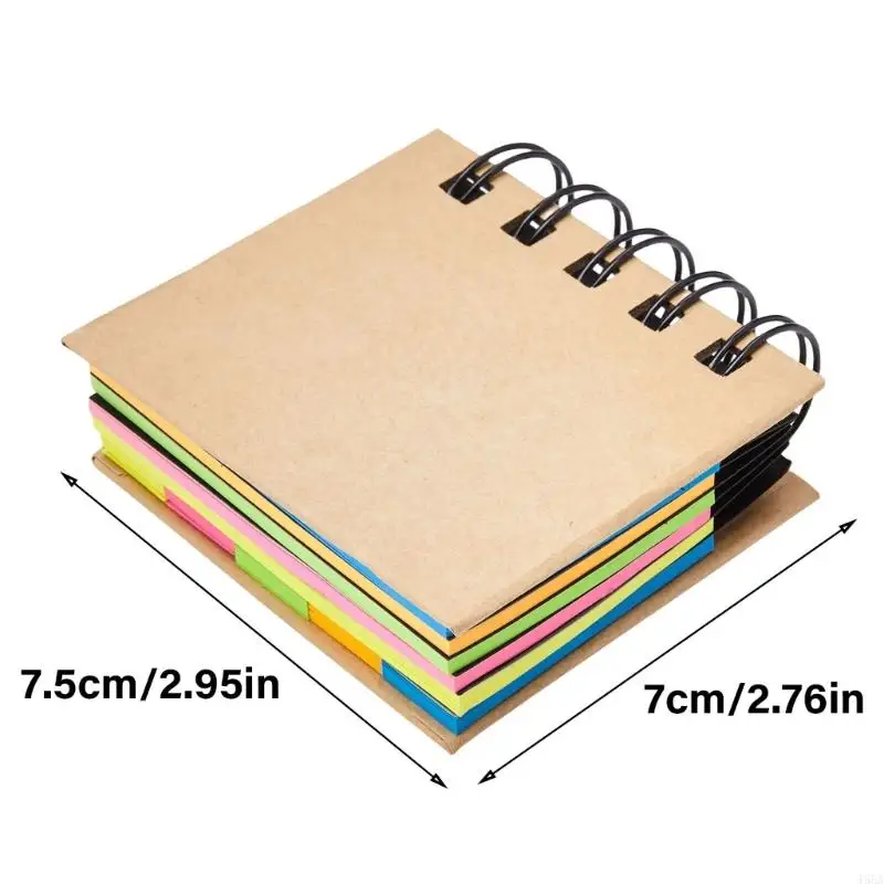 Spiral Notebook with Sticky Notes - Hard Cover Memo Pad for School  Office