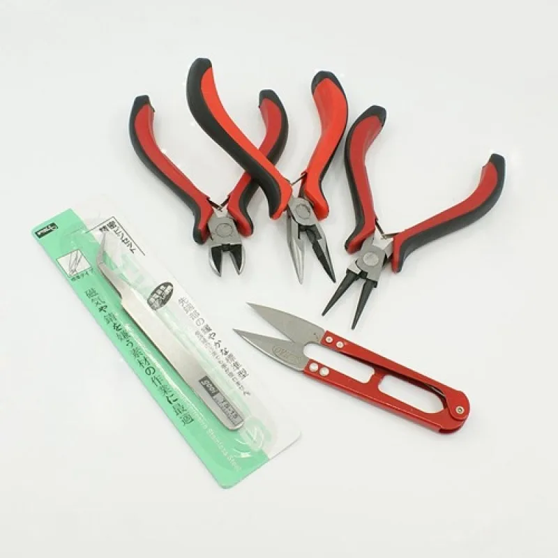 3pcs Mixed Style Handmade Pliers with Scissores Tweezers Jewelry Tool Sets for DIY Crafts Repair Equipment Accessories