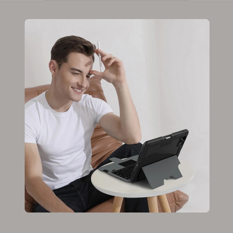 para ipad teclado caso nillkin sem fio amortecedor combo removível teclado capa de couro para ipad gen