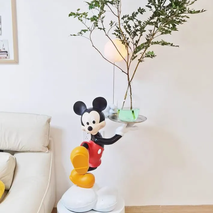 

108cm Disney Cartoon Anime Micky Mouse Tray Led Light Action Figure Collection Model Living Room Statue Home Decoration Gifts