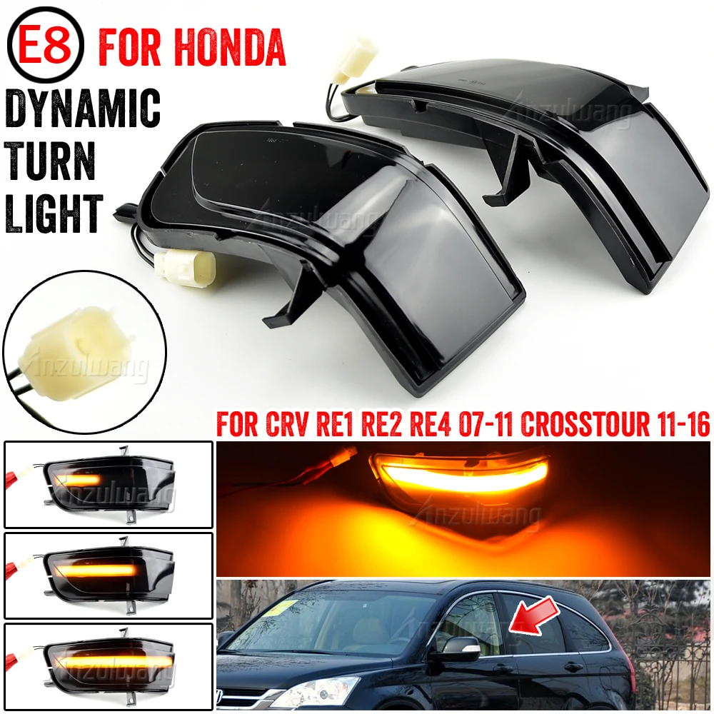 

LED Side Wing Rearview Mirror Indicator Blinker Light Dynamic Turn Signal Lamp For Honda CRV CR-V 2007-2011 Crosstour 2012-2016