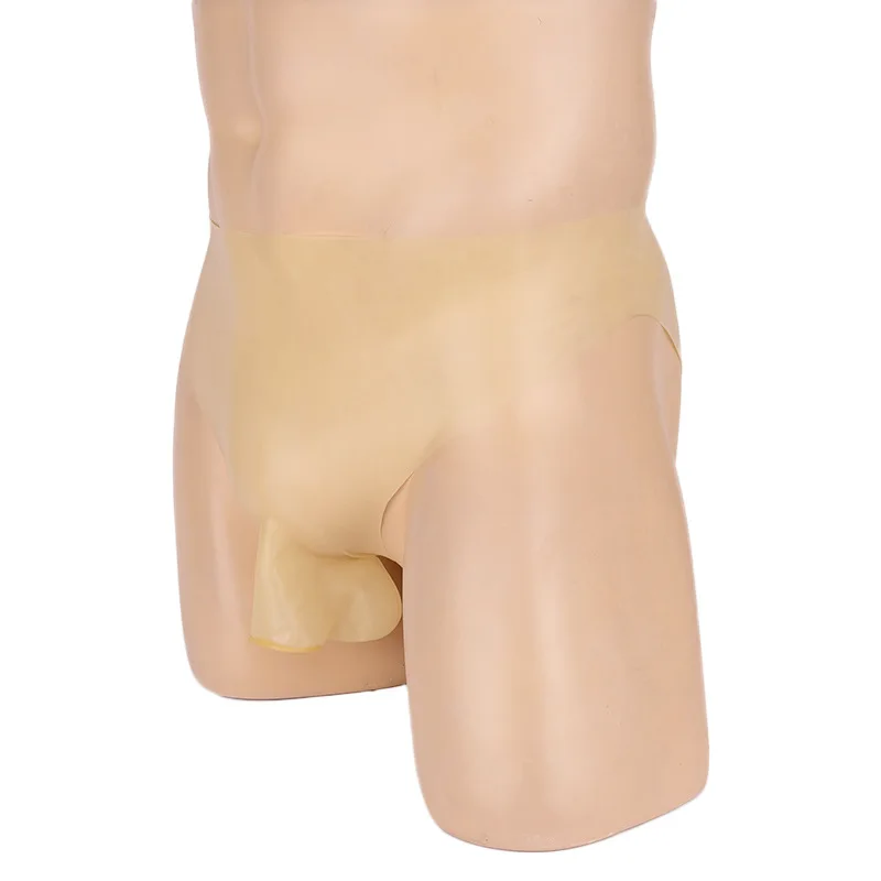 Nature Latex Men Condom Underwear Penis Sheath Brief Panties Ultra Thin Fetish Lingerie