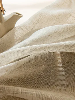 Tende per finestre all'ingrosso in cotone e lino, sensazione rustica, semitrasparente, per camera da letto, soggiorno, ufficio, hotel, per la casa, a prova di raggi ultravioletti 1
