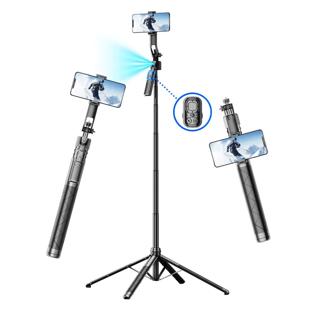 C17 Intelligent AI Face Tracking Stable Bluetooth Ggimbal Shooting Quadrapod Selfie Stick Mobile Phone Stabilizer