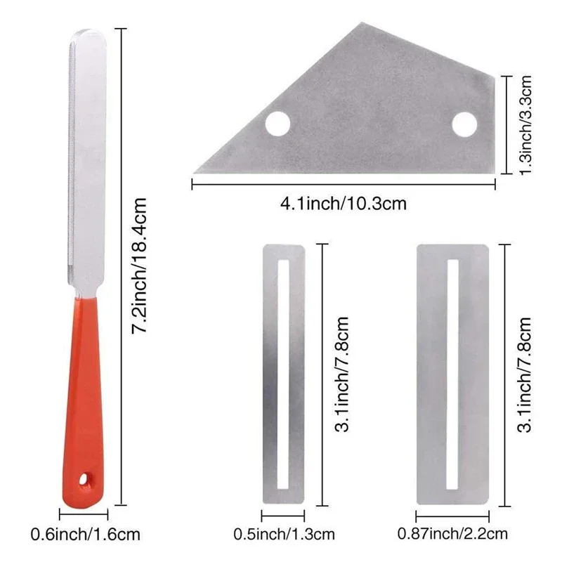 11 Pcs Set Guitar Fret Crowning File Leveling Beam Sanding Grinding String Spreaders Guitar Fingerboard Luthier Tools