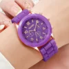 14 piece women's fashionable quartz watch set - candy colored silicone strap, digital display, 2