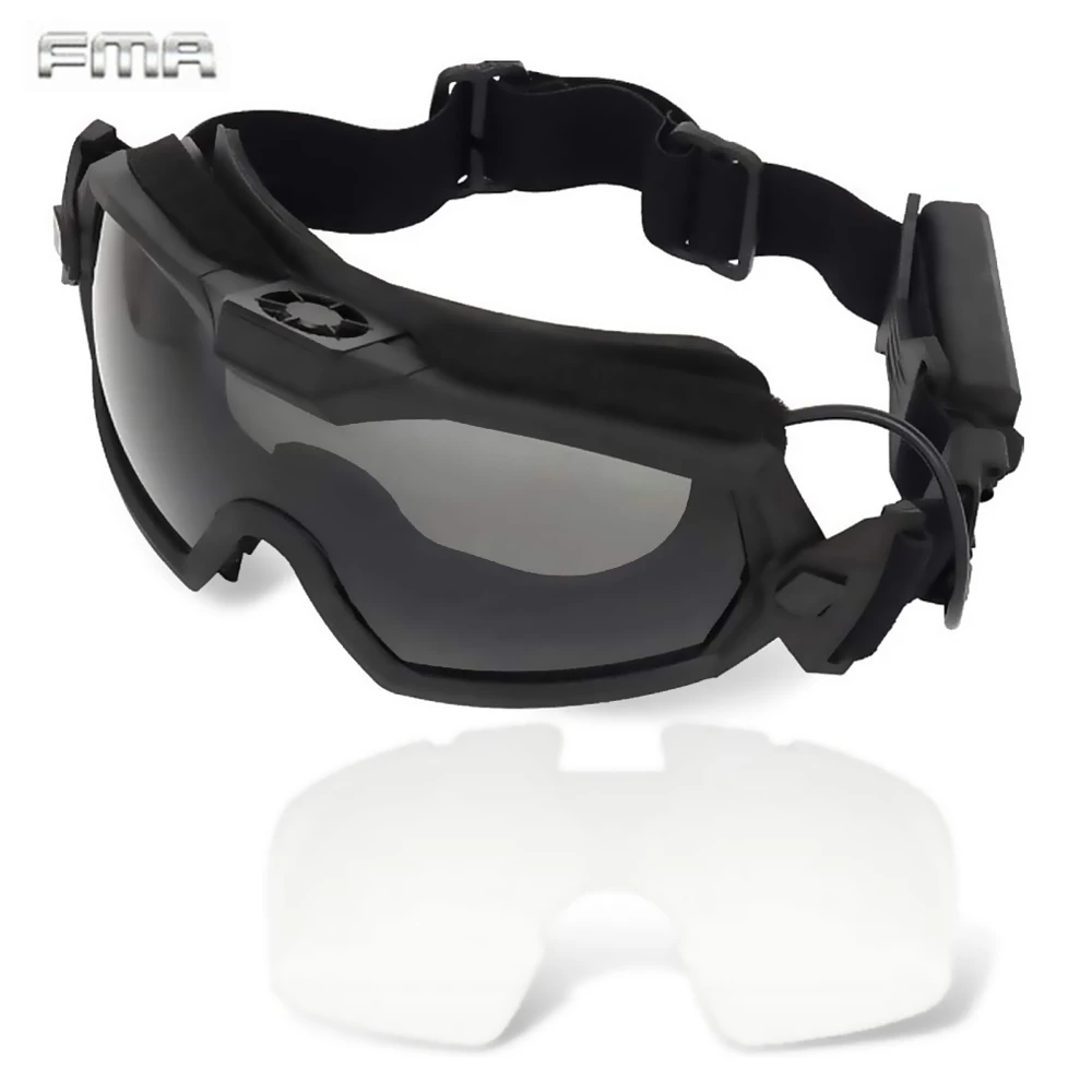 Lunettes Airsoft Ventilées FMA Lunettes Régulatrices FMA Avec Ventilateurs Anti-brouillard - Pour Airsoft, Paintball, Chasse FMA Lunettes Ventilateurs Anti-brouillard TB1029
