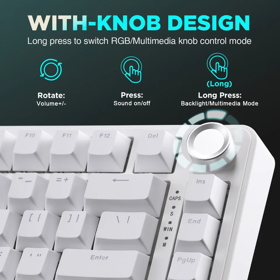 YUNZII B75 キーボード ゲーミング 白 ホワイト YUNZII B75 Wired RGB Mechanical Keyboard – YUNZII KEYBOARD