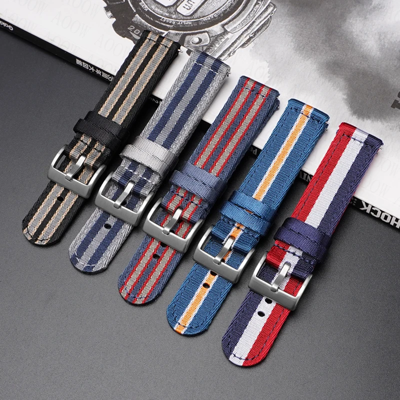 Premium Quick Release Nylon Fabric Strap - Universal Canvas Replacement Watch Band