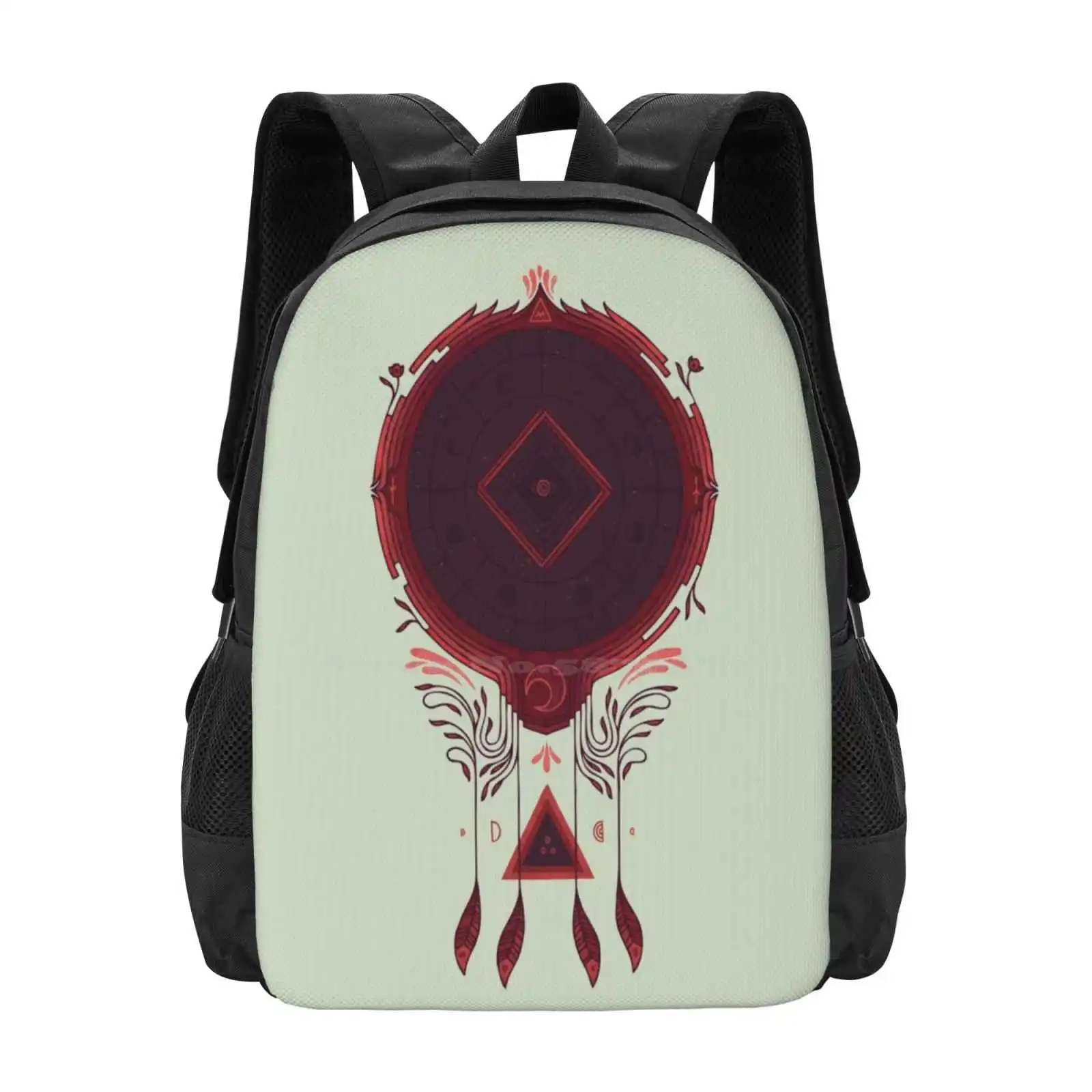 

Cosmic Dreaming Large Capacity School Backpack Laptop Bags Dream Catcher Geometry Geometric Circles Concentric Triangles