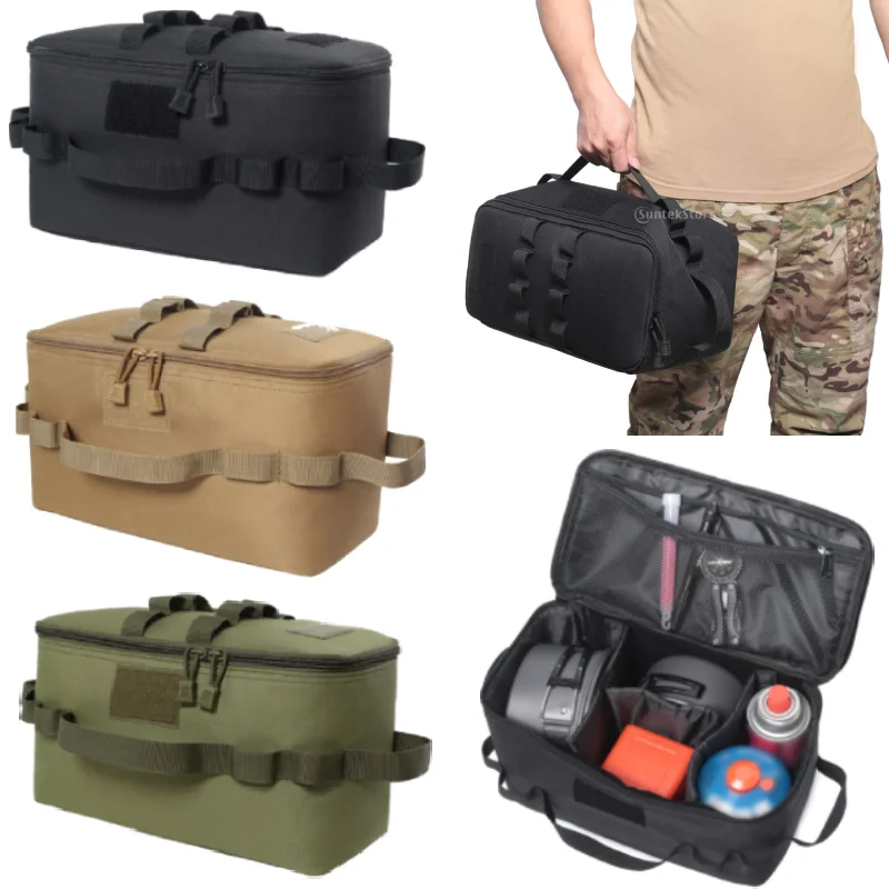 Outdoor Camping Gas Tank Storage Bag Large Capacity Ground Nail Tool Bag Gas Canister Picnic Cookware Utensils Kit Organizer