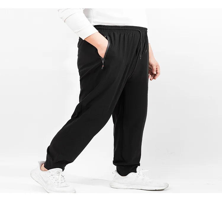 Summer and Winter Men's Large pants Bamboo fiber plus size 16XL 17XL loose stretch casual pants Black Home Big 200kg to 250KG 4