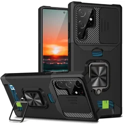 Shockproof Magnetic Holder Case with Card Slot Cover - Samsung Note 20Ultra (Black)