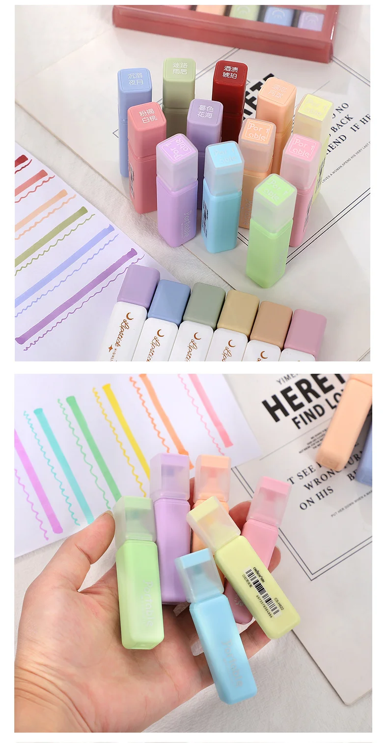 JIANWU 12pcs/set cute Double head fluorescent pen milkliner highlighters  Color marker pen School supplies kawaii - Price history & Review, AliExpress Seller - jianwu Official Store