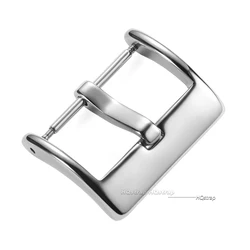 Stainless Steel Matte & Polished Watch Band with Solid Square Button Clasp - Silver & Black Options - 22mm (Polished - silver)