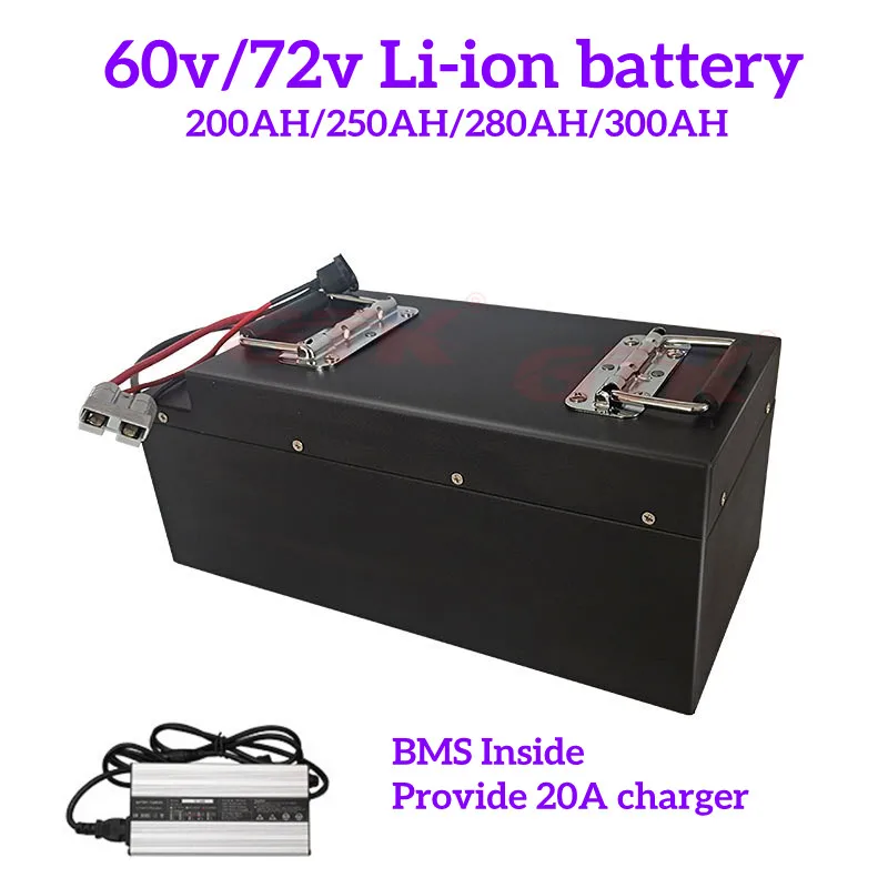 

GTK 60V 72v Li-ion battery 200AH 250AH 280AH 300AH 16S 20S with BMS for 9000W EV Motorcycles Scooters Sightseeing Vehicle