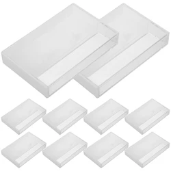 Set of 10 Clear Plastic Audio Cassette Storage Cases (WHITE)