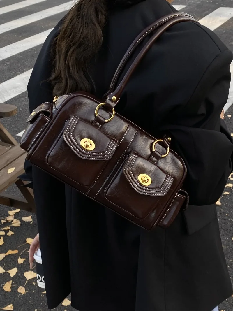 Women Shoulder Bag 2025 New Pillow Tote Bag High Quality Casual Multiple Pockets Handheld Handbag Ladies