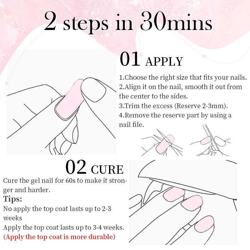 Nail stickers Harunouta milky jelly semi-cured gel nail wraps 20Tips