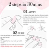 Harunouta Milky Jelly White Semi-cured Gel Nail Wraps 20Tips Fashion Color Long Lasting Full Cover Nail Gel Sticker Wraps Manicu 4