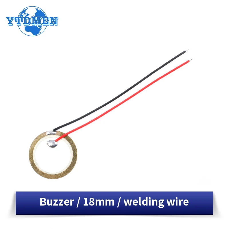 Buzzer Piezoelectric Piezo Ceramic Wafer Plate Piezo Element Diameter 12MM 15MM 18MM 20MM 27MM 35MM 50MM with Wire 5/10/20PCS piezo buzzer