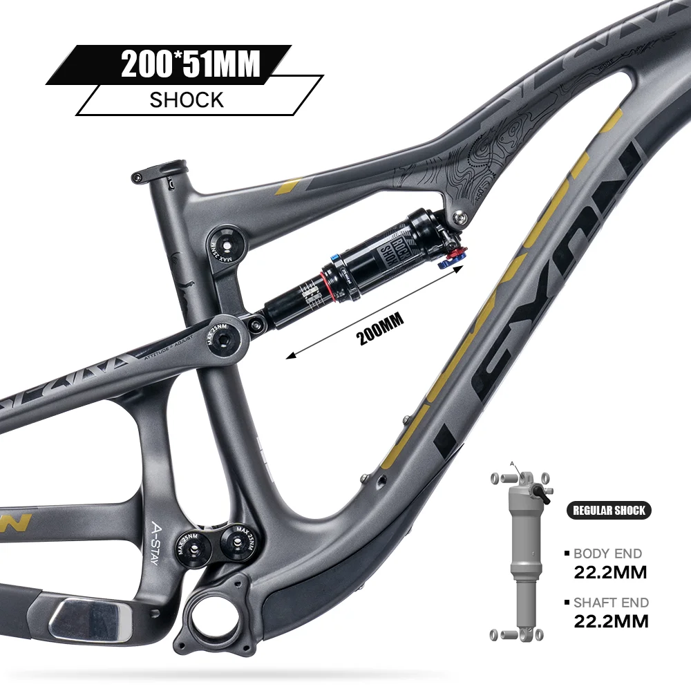Bicycle Frame LEXON SPARK 29er27.5 SUSPENSION Frame 29" CARBON SUSPENSION FRAME BOOST 148mm