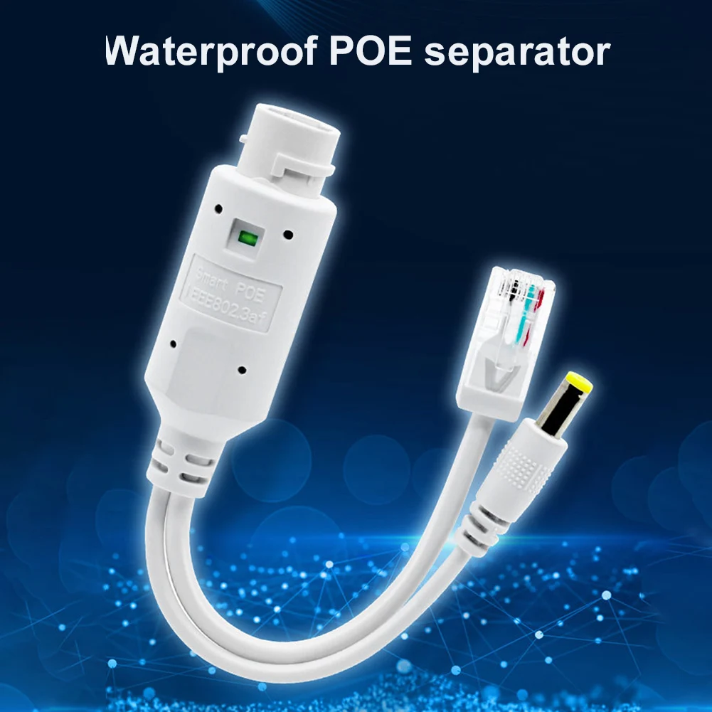 48V 12V POE 스플리터 방수 POE 케이블 IEEE802.3af/at 호환 이더넷 어댑터 케이블 IP 카메라 익스텐더용 10/100Mbps