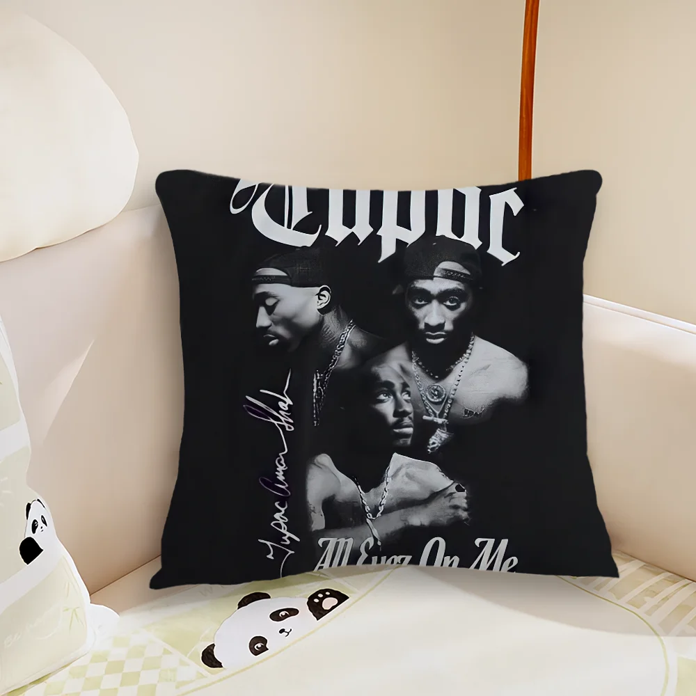 T-Tupac S-Shakur All Eyez on Me 베개 케이스, 거실 소파 쿠션 커버, 홈 침실 룸 장식에 적합, 2 팩