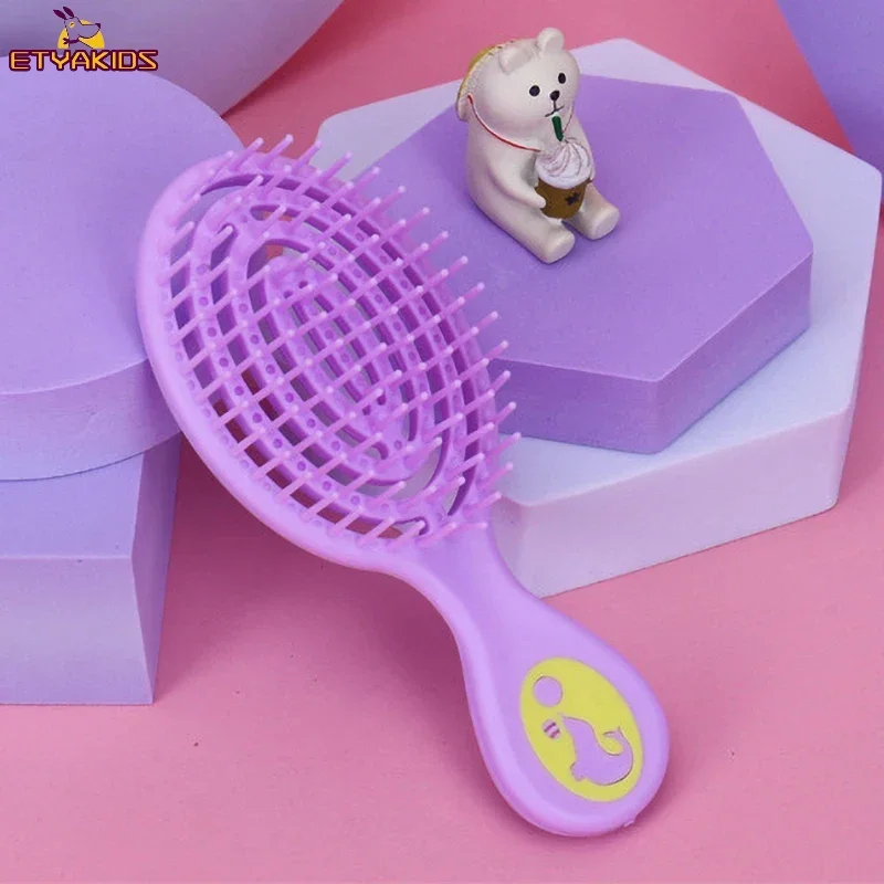 Bath Hollow Massage Anti-screw Hair Brush Health Care Tools Small Cute Kawaii Korean Cartoon Dolphins Comb For Baby Gift Birth