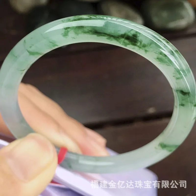 Myanmar Natural Emerald A Ice Floating Flowers Bracciale In Giada Concubina Imperiale