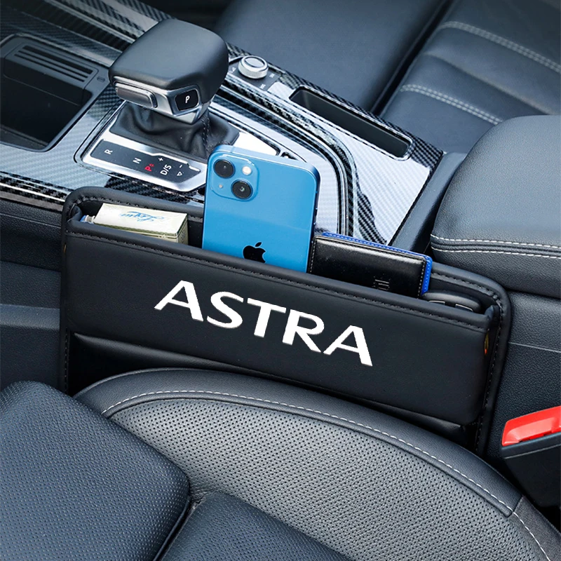 

for Opel ASTRA 2017 2019 2020 Car Seat Gap Crevice Organizer Leather Storage Box Car Accessorie
