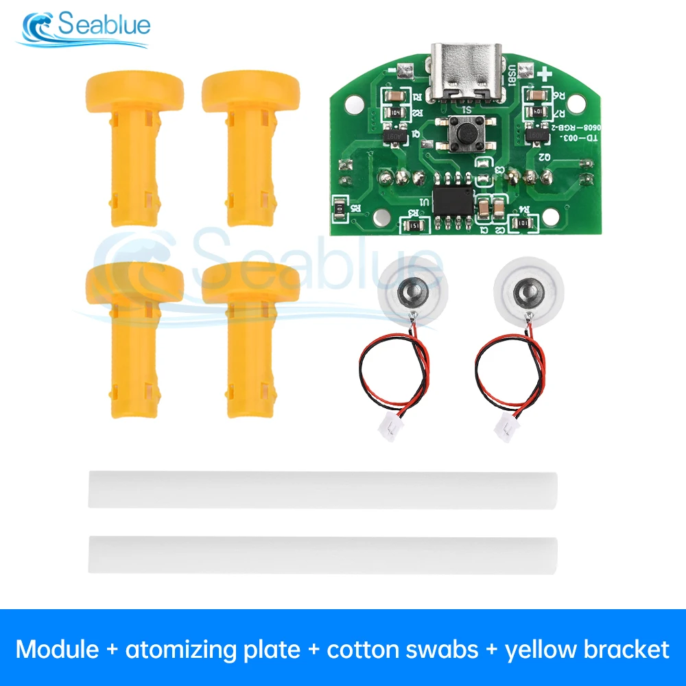 TYPE-C USB Mini Renkli Işıklar Nemlendirici DIY Kitleri Mist Maker ve Sürücü Devre Kartı Sisleyici Atomizasyon Filmi Atomizer Levha